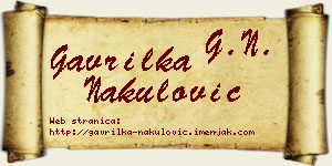 Gavrilka Nakulović vizit kartica